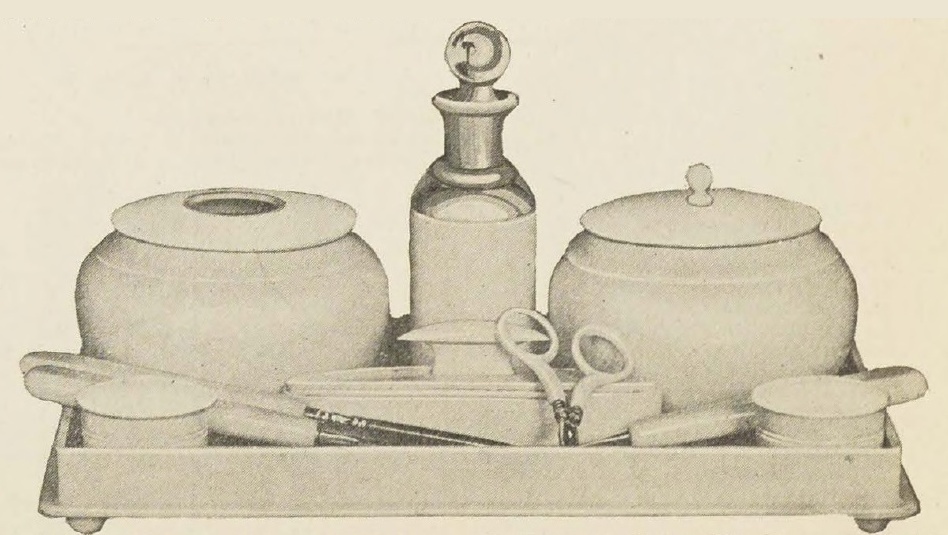 Catalog evidence for Eleven Piece Manicure and Dresser Set with Tray