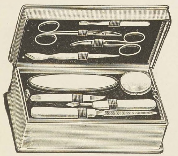 Catalog evidence for Nine Piece Manicure Set and Jewel Box