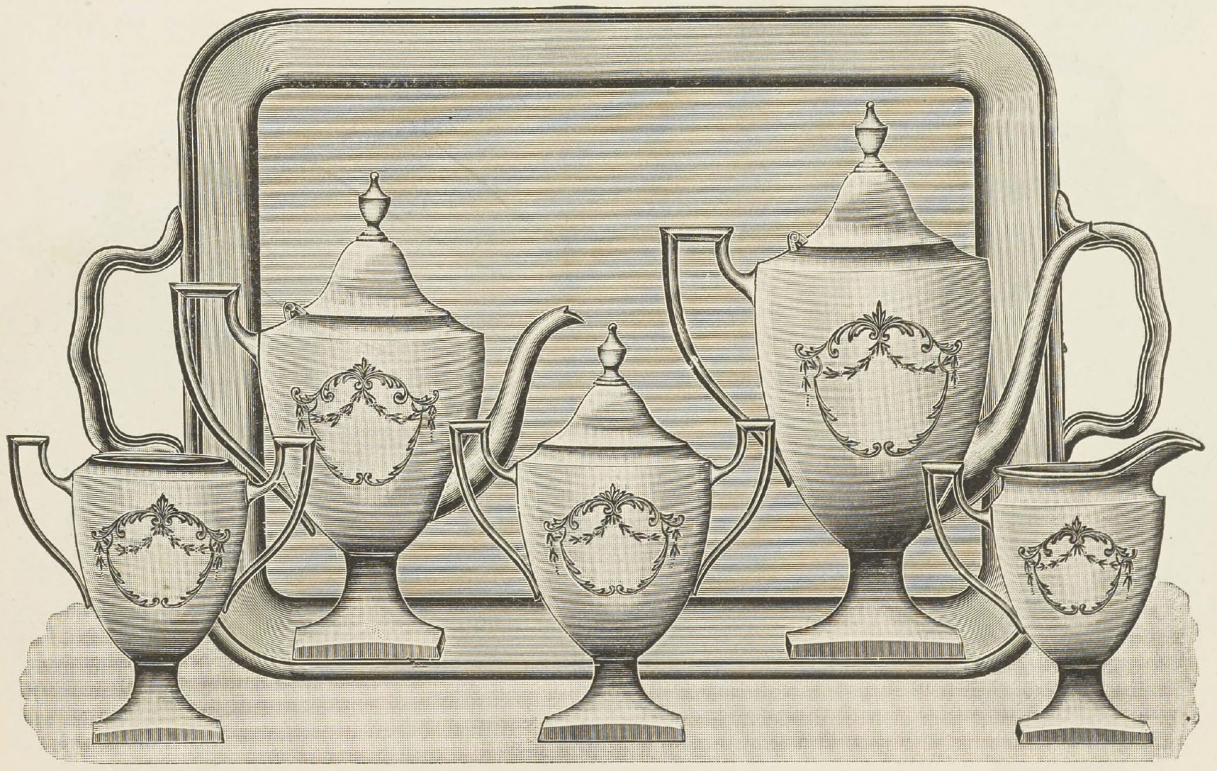 Catalog evidence for Five Piece Tea and Coffee Service with Tray
