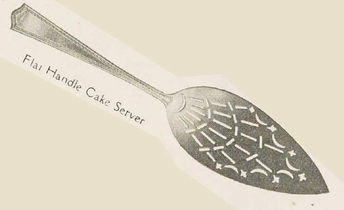 Catalog evidence for Deerfield Cake Server — flat handle