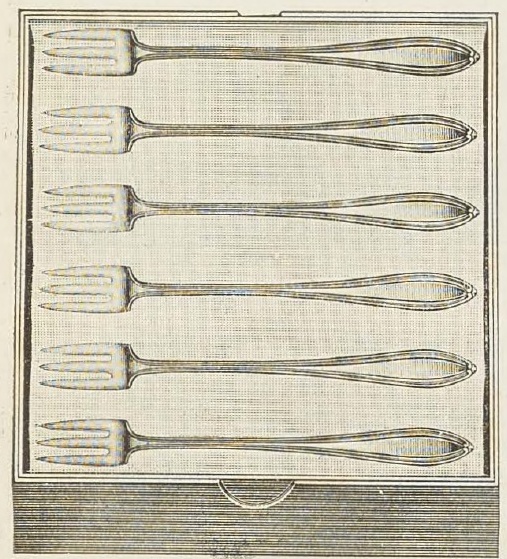 Catalog evidence for Old English Oyster Forks (set of six)