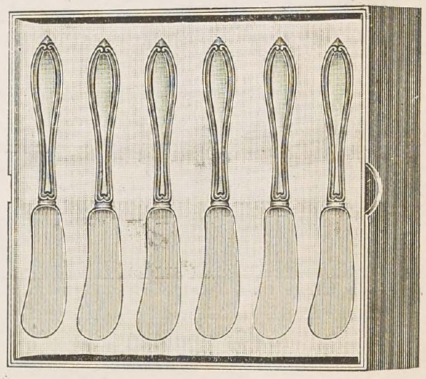 Catalog evidence for Old English Butter Spreaders; small (set of six)