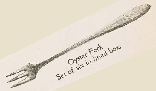 Catalog evidence for Patrician Pattern Oyster Forks