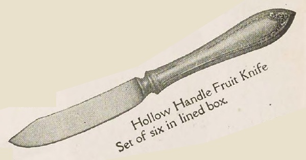 Catalog evidence for Sheraton Pattern Hollow Handle Fruit Knives
