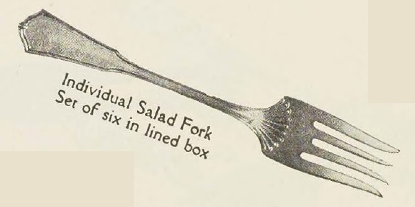 Catalog evidence for Exeter Pattern Individual Salad Forks