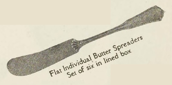 Catalog evidence for Exeter Pattern Flat Handle Ind. Butter Spreaders