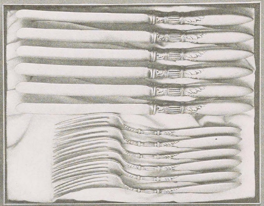 Catalog evidence for 1847 Rogers Bros. Queen Anne — Six Hollow-Handle Medium Knives and Six Flat-Handle Medium Forks