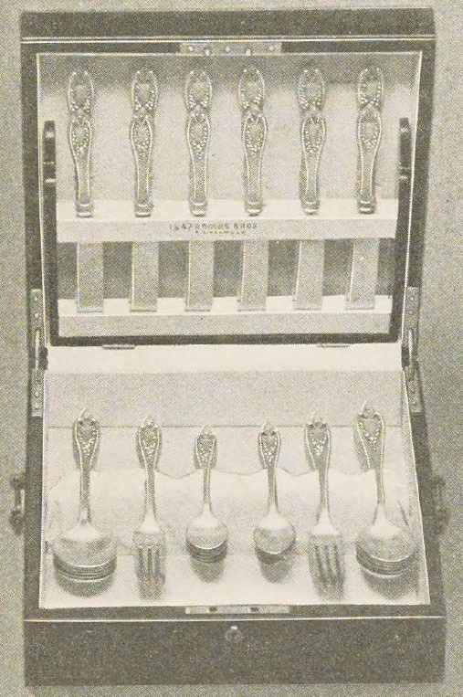 Catalog evidence for 1847 Rogers Bros. — 48 Piece Mahogany Chest with Ware — Old Colony