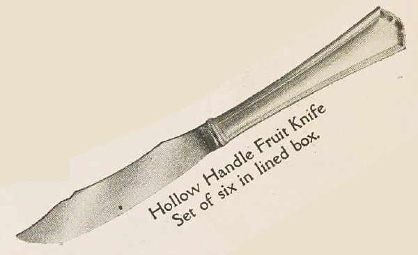 Catalog evidence for R. Wallace & Sons. — Hudson — Hollow Handle Fruit Knives