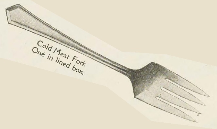 Catalog evidence for Wm. Rogers Mfg. Co. — General Putnam — Cold Meat Fork; large