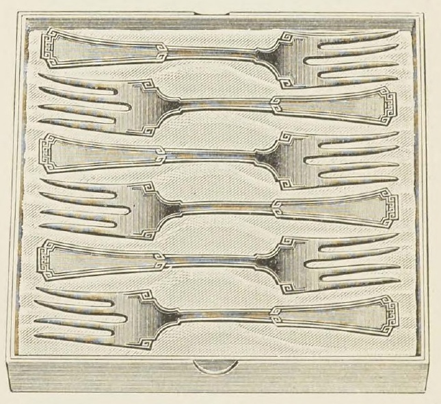 Catalog evidence for 1881 Rogers — Grecian — Individual Salad Forks; set of 6 in lined box