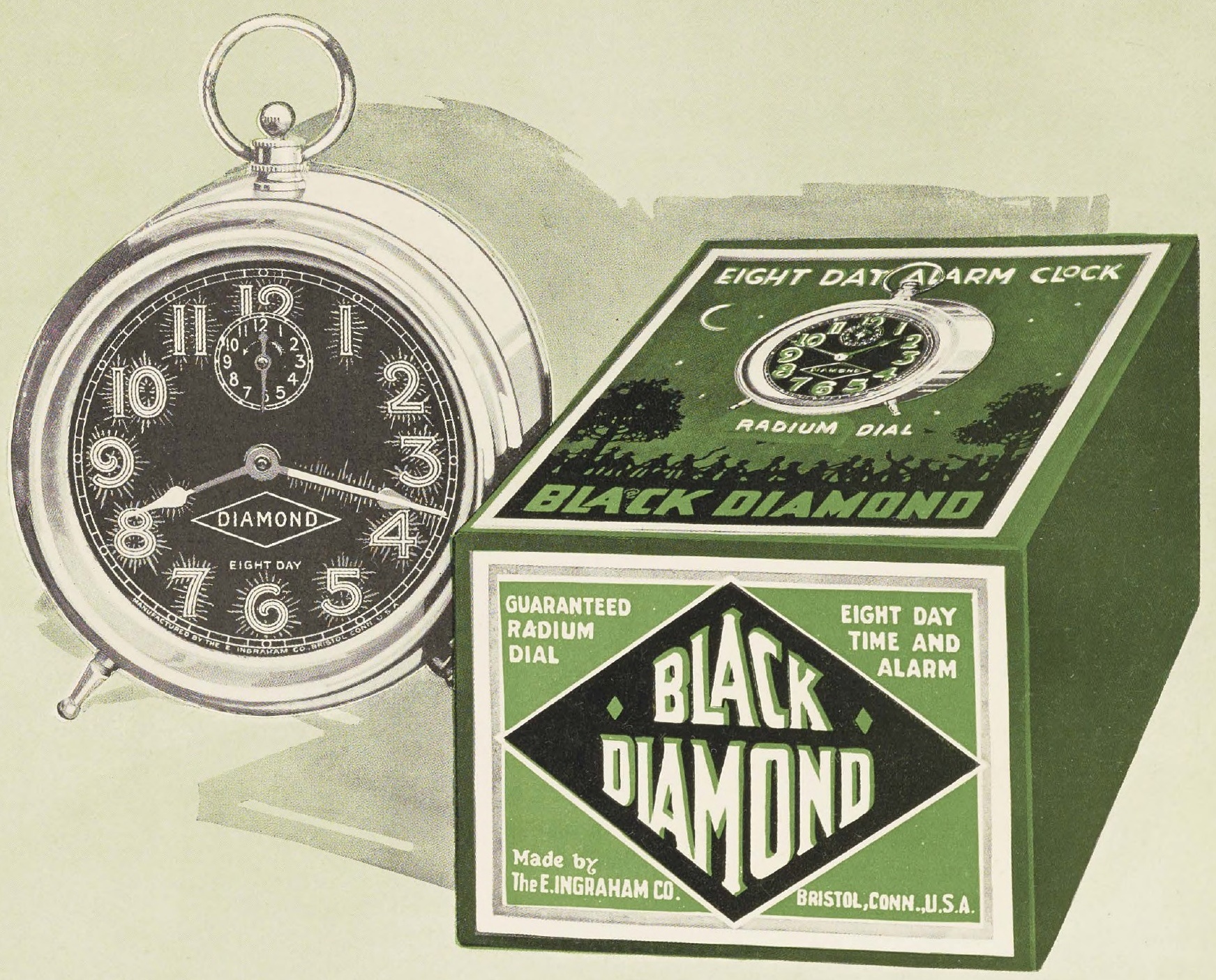 Catalog evidence for Ingraham Black Diamond Eight Day Radium Dial Alarm Clock