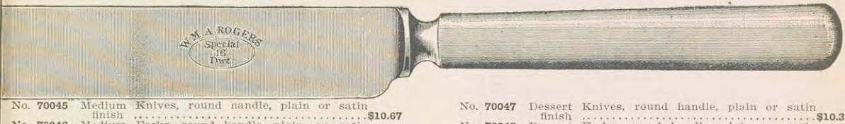 Catalog evidence for Flatware · No. 70048